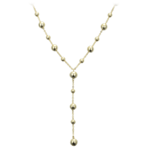 MINET Elegantní pozlacený stříbrný náhrdelník s kuličkami