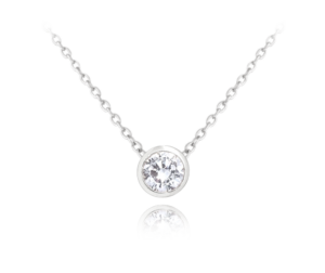 MINET Decentní stříbrný náhrdelník s bílým zirkonem