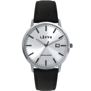 LAVVU Stříbrné pánské hodinky se safírovým sklem Copenhagen Titanium Silver