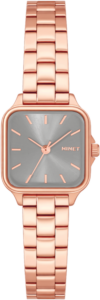 MINET Rose gold-béžové dámské hodinky GRACE s ocelovým řemínkem