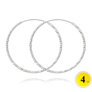 MINET Broušené stříbrné náušnice KRUHY 4 cm