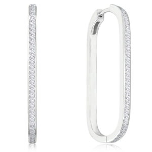 MINET Stříbrné náušnice v italském stylu s bílými zirkony