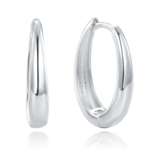 MINET Minimalistické stříbrné náušnice silné kroužky