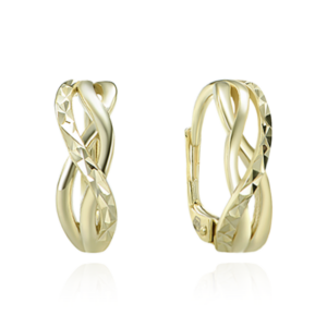 MINET Broušené pozlacené stříbrné náušnice