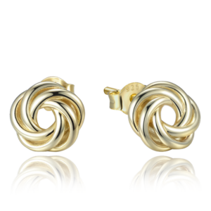 MINET Pozlacené decentní stříbrné náušnice