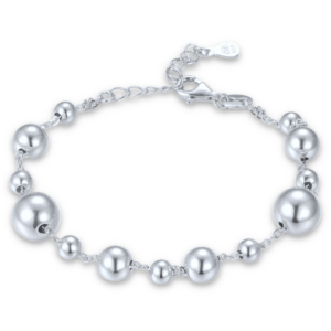 MINET Elegantní stříbrný náramek s kuličkami