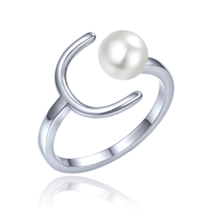 MINET Stříbrný prsten s přírodní perlou vel. 62