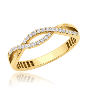 MINET Elegantní zlatý prsten s bílým zirkonem Au 585/1000 vel. 56 – 1,50g