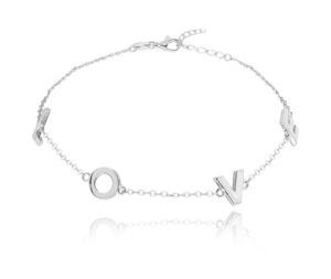 MINET Stříbrný náramek LOVE