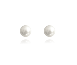 MINET Stříbrné náušnice PERLY – bílé 6 mm