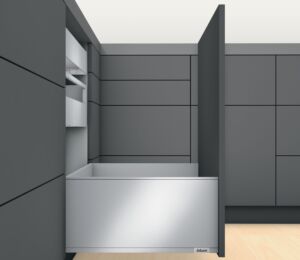 BLUM Legrabox pure orion šedý – sada F 550 / 70 kg bez čelního kování
