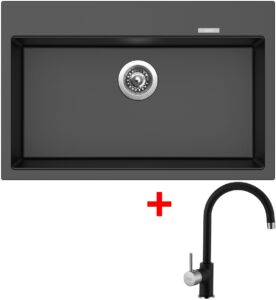 Set Sinks MAXIMO 780 metalblack + VITALIA GR