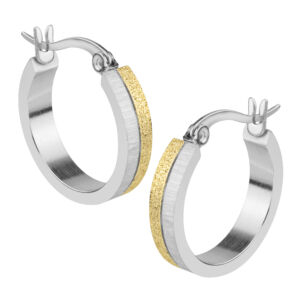 Náušnice PÍSKOVANÉ KROUŽKY SILVER/GOLD 2 cm