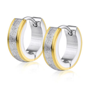 Náušnice PÍSKOVANÉ KROUŽKY GOLD 1,3 cm