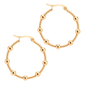 Náušnice kroužky s kuličkami ROSE GOLD