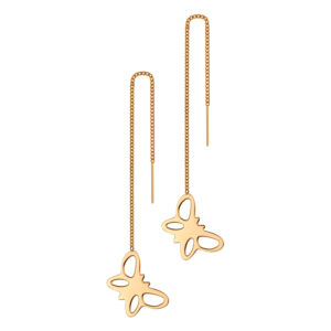 Provlékací řetízkové náušnice MOTÝL ROSE GOLD