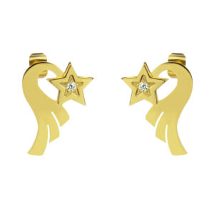 Náušnice KOMETA s kamínkem GOLD