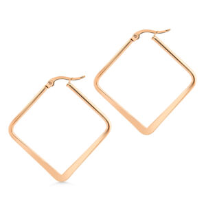 Náušnice plochý ČTVEREC ROSE GOLD