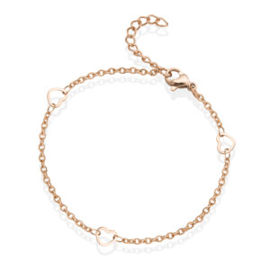 Náramek se SRDÍČKY ROSE GOLD
