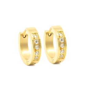 Náušnice kroužky s kamínky 1,6 cm GOLD