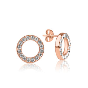 Náušnice kroužek s kamínky ROSE GOLD