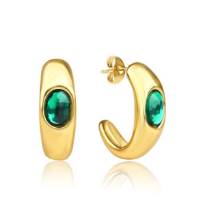 Náušnice ZELENÉ OKO GOLD