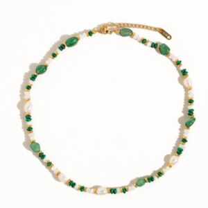Náhrdelník LOLA ZELENÝ 18K GOLD PLATED