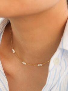 Náhrdelník BARBORA LEILANI-MULTI PEARL 18K GOLD PLATED
