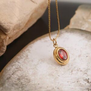 Náhrdelník CORNELIA ČERVENÝ 18K GOLD PLATED