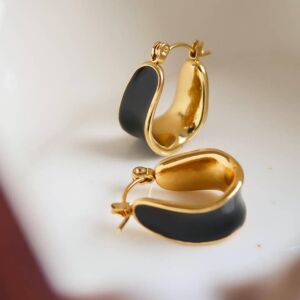 Náušnice CANDIDE ČERNÉ 18K GOLD PLATED