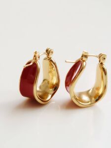 Náušnice CANDIDE VÍNOVÉ 18K GOLD PLATED