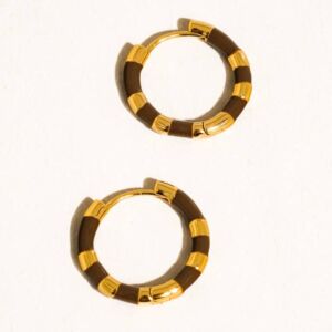 Náušnice AVIELLE HNĚDÉ 18K GOLD PLATED