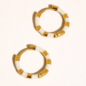 Náušnice AVIELLE BÍLÉ 18K GOLD PLATED