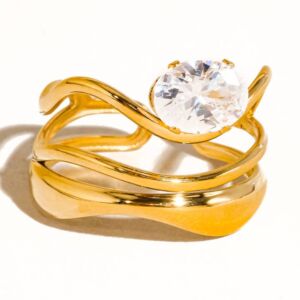 Prsten GLOIRE 18K GOLD PLATED