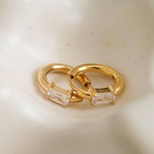 Náušnice ADHARA OBDÉLNÍK 18K GOLD PLATED