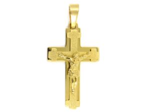 Kříž z chirurgické oceli GOLD 5,7 cm