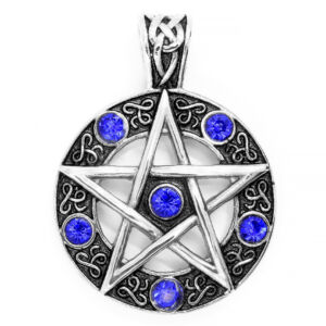 Přívěsek PENTAGRAM s kamínky MODRÝ