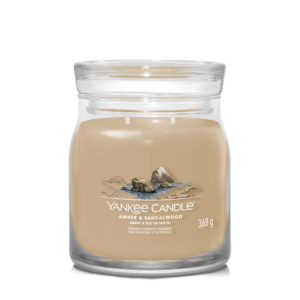 Yankee Candle vonná svíčka Signature ve skle střední Amber & Sandalwood 368g