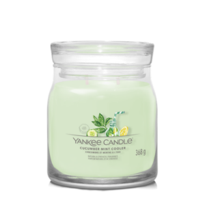Yankee Candle vonná svíčka Signature ve skle střední Cucumber Mint Cooler 368g