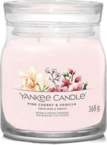 Yankee Candle vonná svíčka Signature ve skle střední Pink Cherry & Vanilla 368g