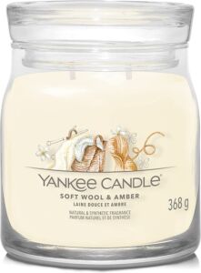 Yankee Candle vonná svíčka Signature ve skle střední Soft Wool & Amber 368g
