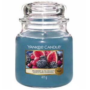 Yankee Candle vonná svíčka Classic ve skle střední Mulberry & Fig Delight 411 g