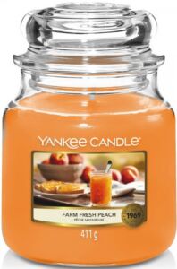 Yankee Candle vonná svíčka Classic ve skle střední Farm Fresh Peach 411 g