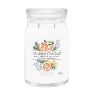 Yankee Candle vonná svíčka Signature ve skle velká White Spruce & Grapefruit 567g