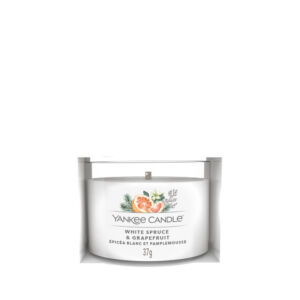 Yankee Candle votivní svíčka ve skle White Spruce & Grapefruit 37g